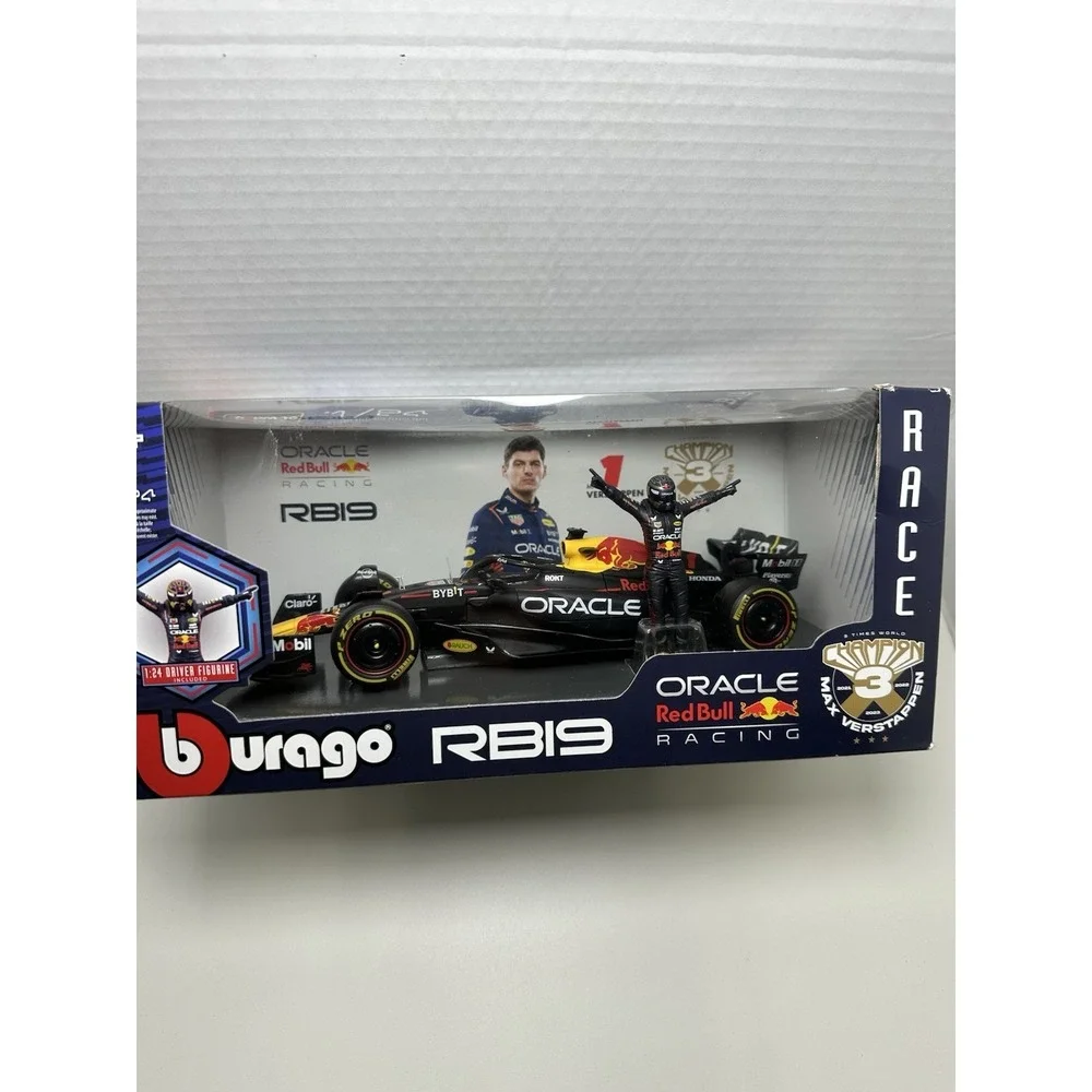 Bburago - 18-60061 - Oracle Red Bull RB19 & Verstappen #1 Figure- Scale 1:24